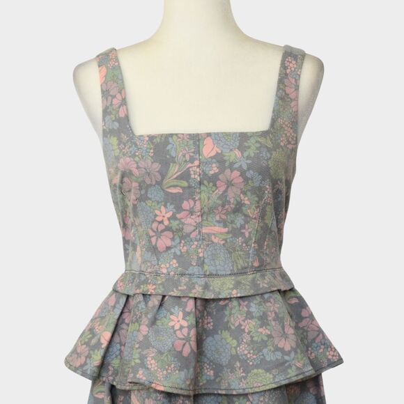 MARC BY MARC JACOBS Peplum Pastel Blossom Floral Mini Fit & Flare Dress Size 10 - Picture 4 of 9